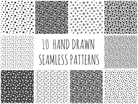 Hand Drawn Polka Dot Patterns Collection