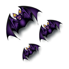 Cartoon style bats vector illustration