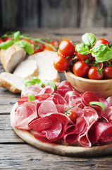 Italian Antipasto with ham and bresaola