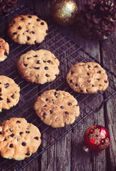 Chocolate Chip Christmas Cookies. Christmas Sweets.