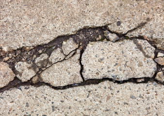 Cracked concrete surface