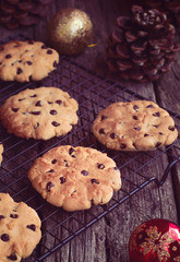 Chocolate Chip Christmas Cookies. Christmas Sweets.