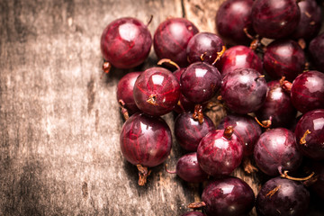 Summer fresh berries , healthy food , wooden background