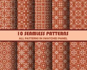 vector set of geometric seamless patterns for design