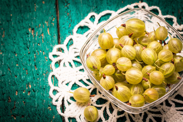 Summer fresh berries, healthy food, wooden background