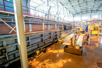 Production of aerated concrete blocks at factory production facilities