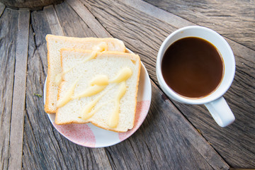 coffee and a slice of bread