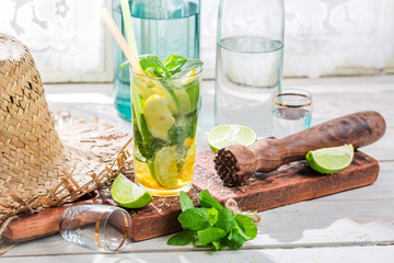 Fresh and sweet-sour drink with citrus