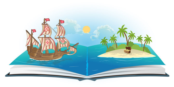 Book about ship and treasure island