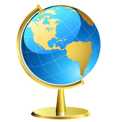 Globe with golden support