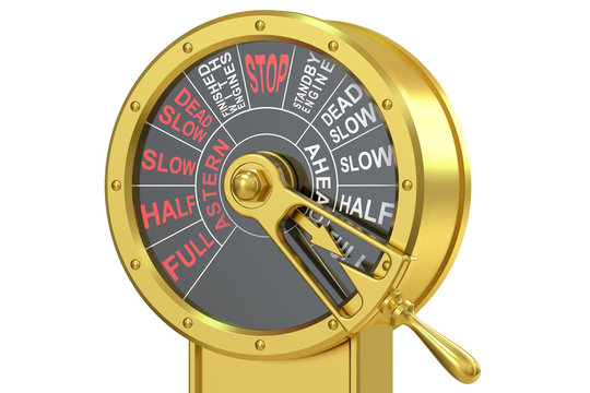 Engine order telegraph, Full Ahead concept. 3D rendering