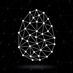 Abstract Easter egg polygonal shape, network connections, vector illustration
