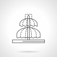 Domed fountain flat line vector icon