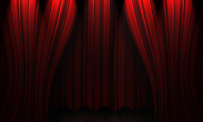 red curtain background