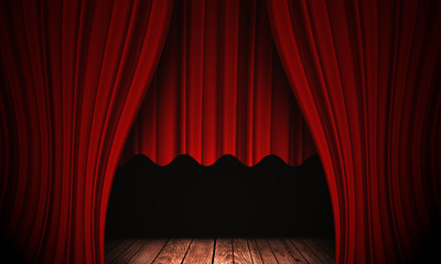 red curtain background