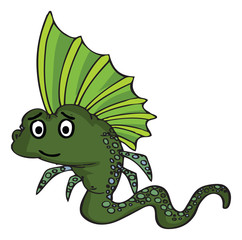 Funny cartoon fishes vector