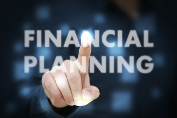 Businessman touching Financial Planning