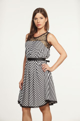 Beautiful woman in stylish clothes