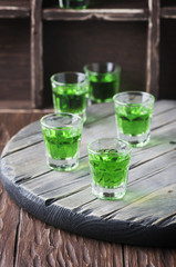 Green sweet cocktai with terragonl