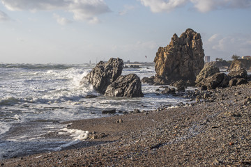 Mareggiata a Livorno.