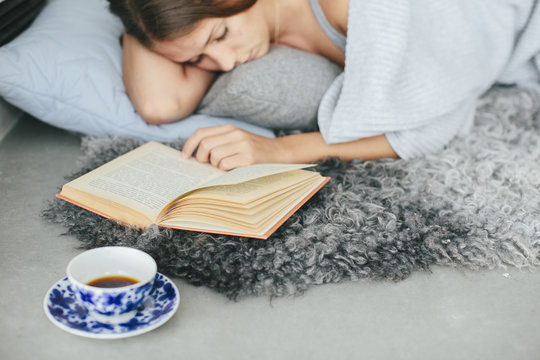 Woman reading book