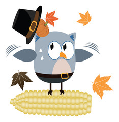 Vector Set of Thanksgiving Themed Owls