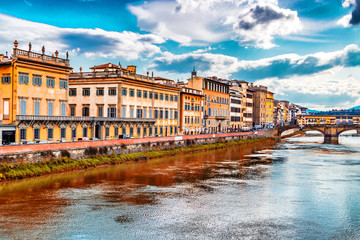 buildings overlooking the Arno river in Florence