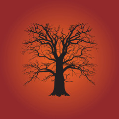 Tree vector silhouette illustration