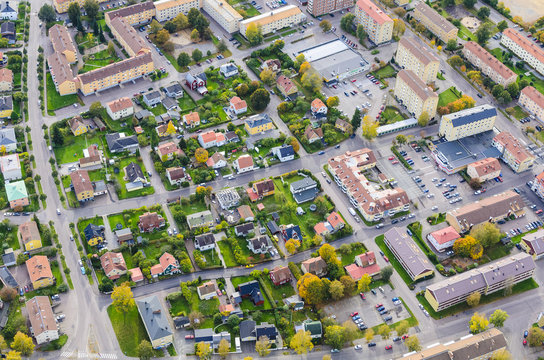 Aerial view of buildings