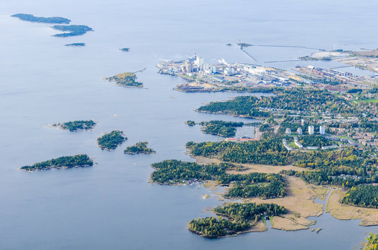 Aerial view of coast