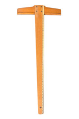 Wooden T Square ruler Tool with inch and centimeter measures iso