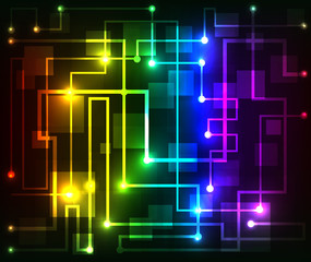 Colorful Abstract futuristic modern hi-tech glowing background illustration