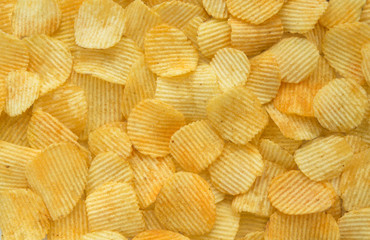 Rippled organic potato chips