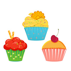 Collection of vector cupcakes