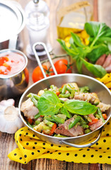 vegetables and meat