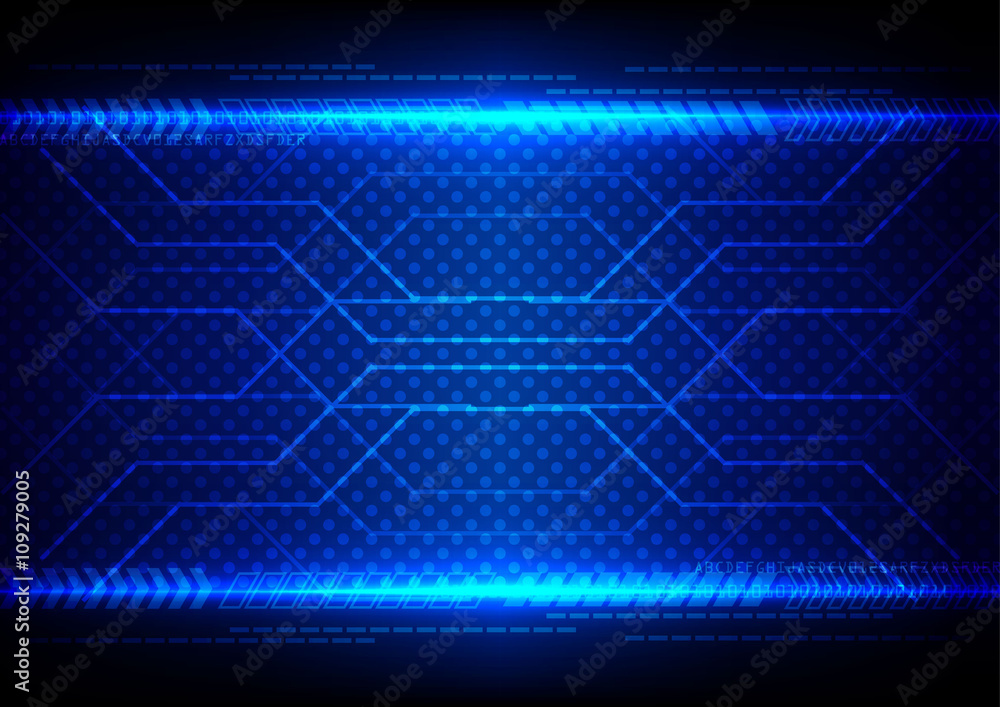 Poster abstract technology circuit with arrow background vector illustr