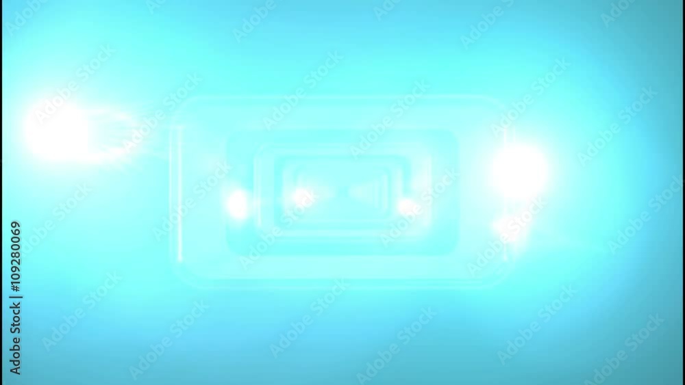 Poster seamless looping animation of spinning chrome frames including alpha matte