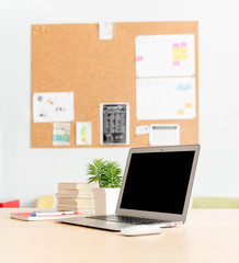 Laptop computer on working space decoration