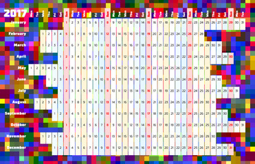 Linear calendar 2017
