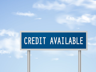 Obraz premium 3d illustration credit available road sign