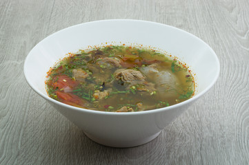 Bowl of beef soup