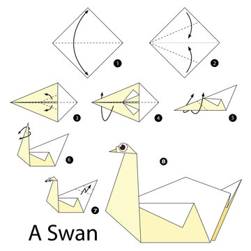 Step by step instructions how to make origami A Swan.