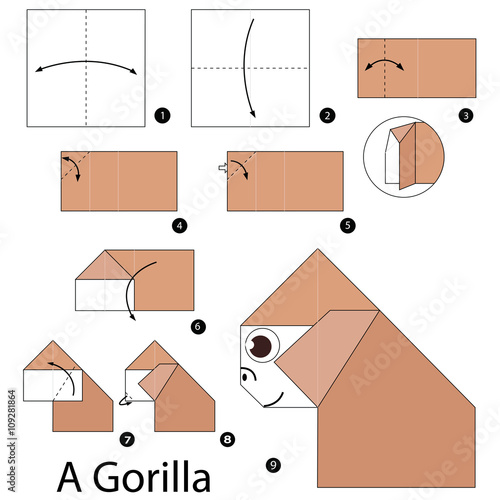 Step By Step Instructions How To Make Origami A Gorilla
