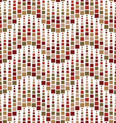 Fototapeta premium Seamless pattern on a white background. Has the shape of a wave. Consists of geometric elements of square shape in color.