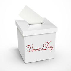 women's day words on the white box