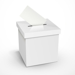 blank 3d white voting box