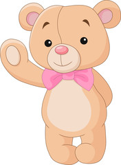 Bear cartoon waving