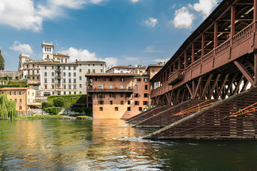 Bridge of the Alpini in Bassano del Grappa, Vicenza, Italy.
