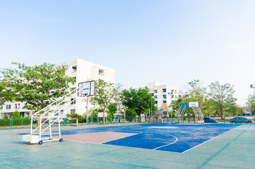 basketball court in park
