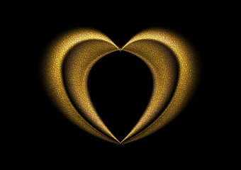 Smooth blurred golden heart background